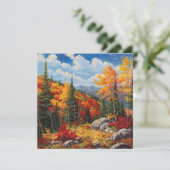 Waterverf Herfstkleuren Groeten Platte Kaart (Staand voorkant)