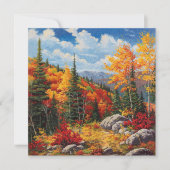 Waterverf Herfstkleuren Groeten Platte Kaart (Voorkant)