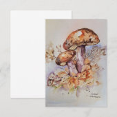 Waterverf herfstkleuren paddenstoelen informatiekaartje (Voorkant / Achterkant)