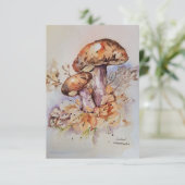 Waterverf herfstkleuren paddenstoelen informatiekaartje (Staand voorkant)