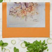 Waterverf herfstkleuren paddenstoelen theedoek (Gevouwen)