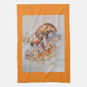Waterverf herfstkleuren paddenstoelen theedoek (Verticaal)