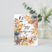 Waterverf herfstkrans Happy Thanksgiving Briefkaart (Staand voorkant)