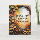 Waterverf herfstkrans "Vier je" Groeten Kaart (Voorkant)