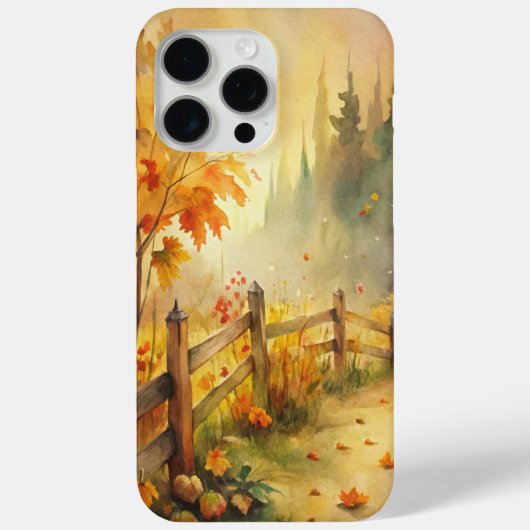 Waterverf herfstlandschap met rustieke uitstraling Case-Mate iPhone case (Achterkant)