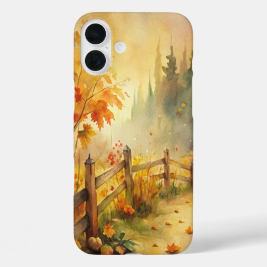 Waterverf herfstlandschap met rustieke uitstraling Case-Mate iPhone case (Achterkant)
