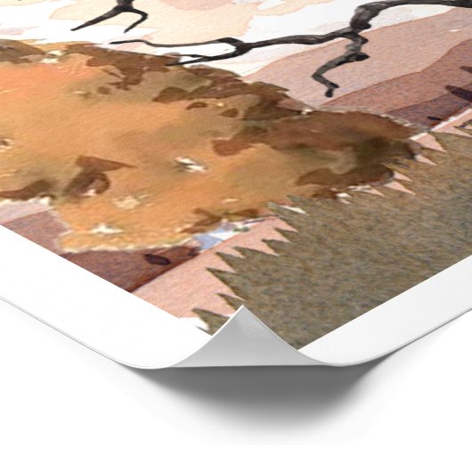 Waterverf herfstlandschap poster (Hoek)