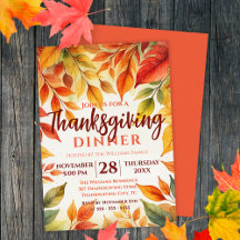 Waterverf Herfstloof Thanksgiving-diner