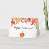 Waterverf herfstolievloeistof met pompoen op zater kaart (Voorkant)