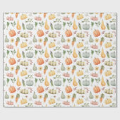 Waterverf herfstoogstpatroon cadeaupapier (Vlak)