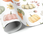 Waterverf herfstoogstpatroon cadeaupapier (Rol Hoek)