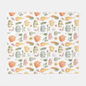 Waterverf herfstoogstpatroon fleece deken (Voorkant (Horizontaal))