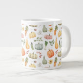 Waterverf herfstoogstpatroon grote koffiekop (Voorkant rechts)