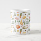 Waterverf herfstoogstpatroon grote koffiekop (Voorkant)