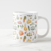 Waterverf herfstoogstpatroon grote koffiekop (Rechts)