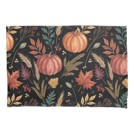 Waterverf herfstoogstpatroon kussensloop (Voorkant)