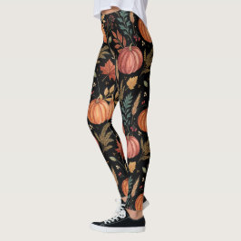 Waterverf herfstoogstpatroon leggings