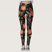 Waterverf herfstoogstpatroon leggings (Voorkant)