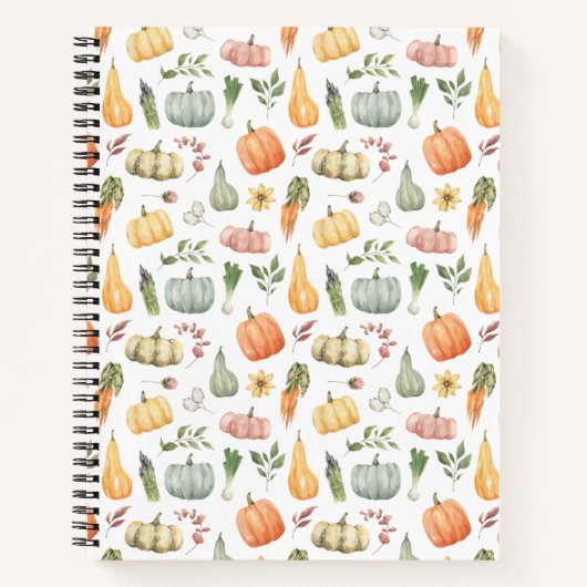 Waterverf herfstoogstpatroon notitieboek (Voorkant)