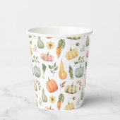 Waterverf herfstoogstpatroon papieren bekers (Links)