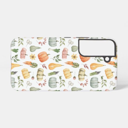 Waterverf herfstoogstpatroon samsung galaxy hoesje (Achterkant horizontaal)