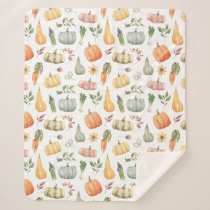 Waterverf herfstoogstpatroon sherpa deken