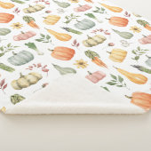 Waterverf herfstoogstpatroon sherpa deken (3/4)