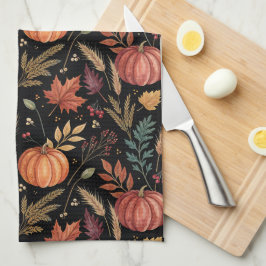 Waterverf herfstoogstpatroon theedoek