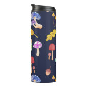 Waterverf herfstpaddenstoelen | Monogram Thermosbeker (Geroteerd rechts)