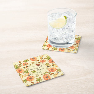 Waterverf  herfstpatroon kartonnen onderzetters