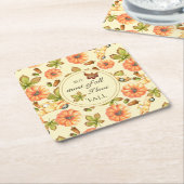 Waterverf  herfstpatroon kartonnen onderzetters (Schuin)