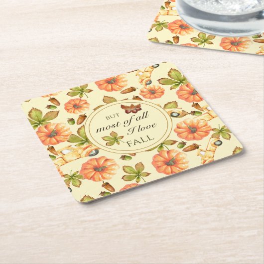 Waterverf herfstpatroon kartonnen onderzetters (Schuin)