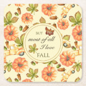 Waterverf  herfstpatroon kartonnen onderzetters (Voorkant)