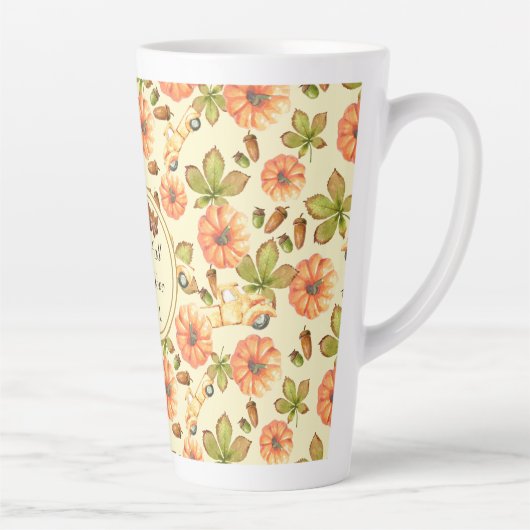 Waterverf  herfstpatroon latte mok (Rechts)