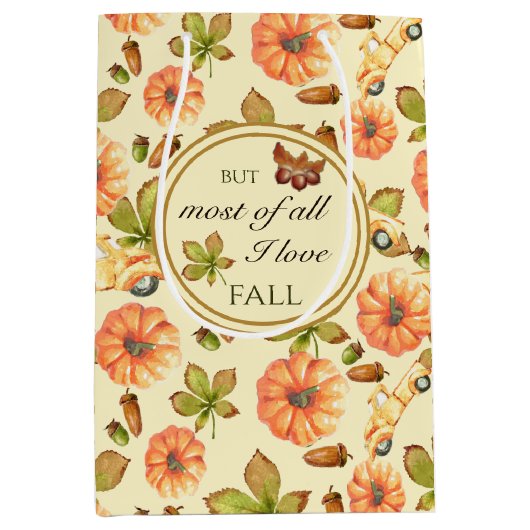 Waterverf  herfstpatroon medium cadeauzakje (Voorkant)