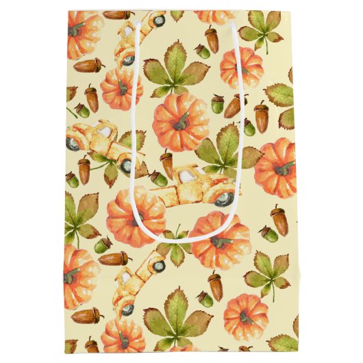 Waterverf herfstpatroon medium cadeauzakje (Achterkant)