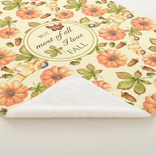 Waterverf  herfstpatroon sherpa deken