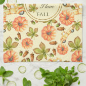 Waterverf herfstpatroon theedoek (Gevouwen)