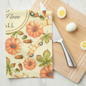 Waterverf herfstpatroon theedoek (Quarter Fold)