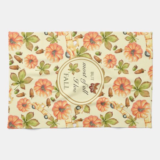 Waterverf  herfstpatroon theedoek (Horizontaal)