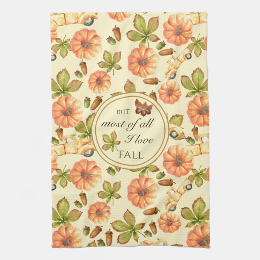 Waterverf herfstpatroon theedoek (Verticaal)