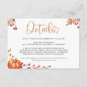 Waterverf herfstpompoen florale omhullingskaart informatiekaartje (Voorkant)