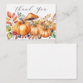 Waterverf herfstpompoen notitiekaartje (Voorkant / Achterkant)