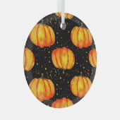 Waterverf herfstpompoenen, Halloween print Glas Ornament (Voorkant Rechts)