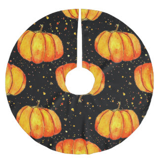 Waterverf herfstpompoenen, Halloween print Kerstboom Rok
