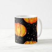 Waterverf herfstpompoenen, Halloween print Koffiemok (Voorkant rechts)