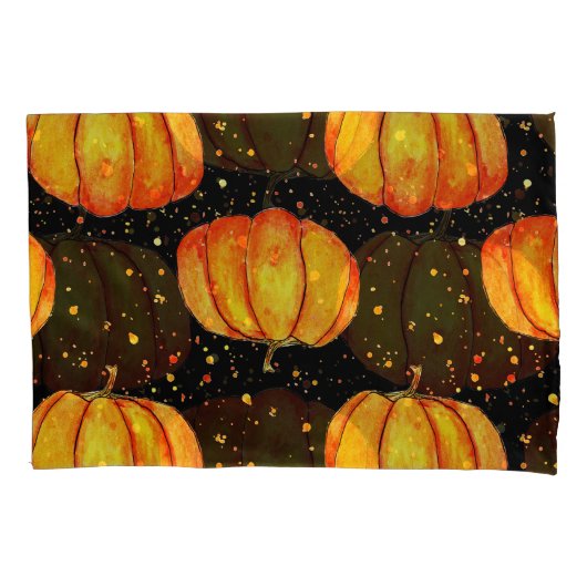 Waterverf herfstpompoenen, Halloween print Kussensloop (Voorkant)