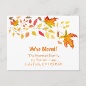 Waterverf herfstslag We hebben ons verplaatst Aankondigingskaart (Voorkant)