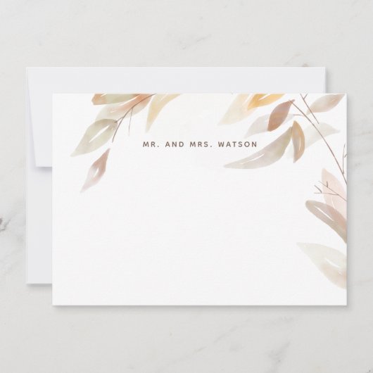 Waterverf herfsttak laat aangepaste posterijen ove notitiekaartje (Voorkant)