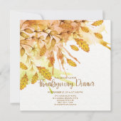 Waterverf herfstvakantie Thanksgiving Diner Kaart (Voorkant)